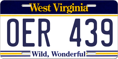 WV license plate OER439
