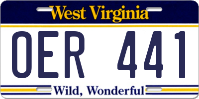WV license plate OER441