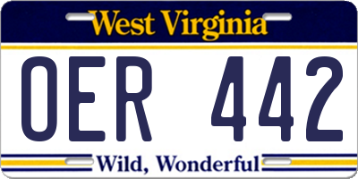 WV license plate OER442