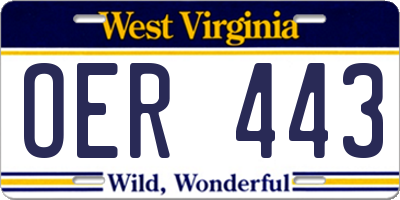 WV license plate OER443