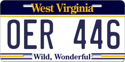 WV license plate OER446