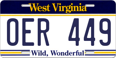 WV license plate OER449