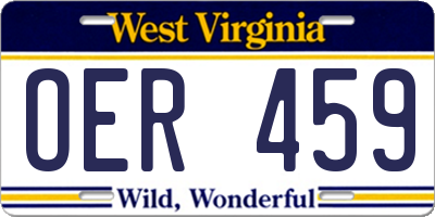 WV license plate OER459