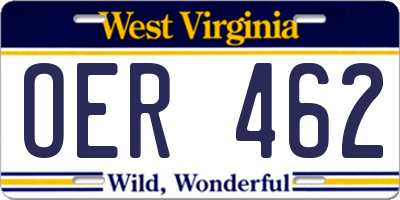 WV license plate OER462