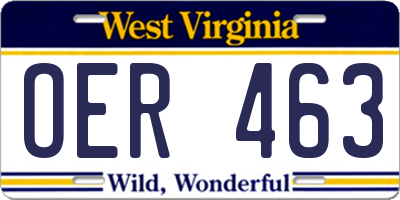 WV license plate OER463