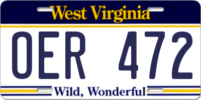 WV license plate OER472
