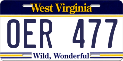 WV license plate OER477