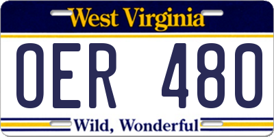 WV license plate OER480
