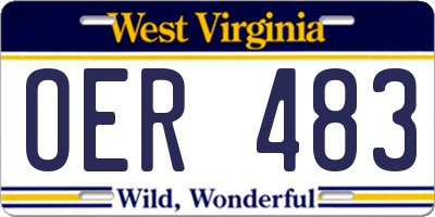 WV license plate OER483