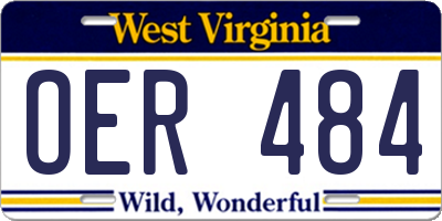 WV license plate OER484