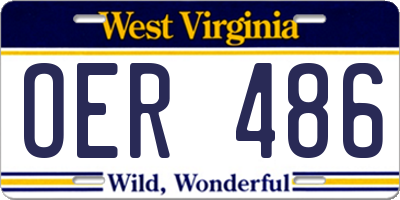WV license plate OER486