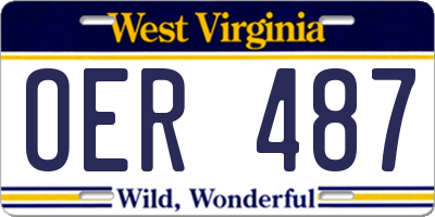 WV license plate OER487