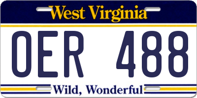 WV license plate OER488