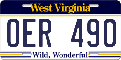 WV license plate OER490