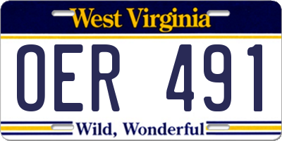 WV license plate OER491