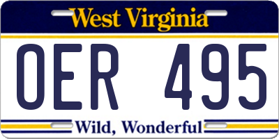 WV license plate OER495