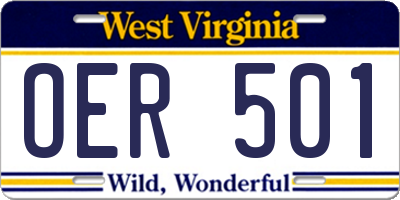 WV license plate OER501