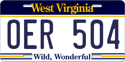 WV license plate OER504