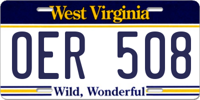 WV license plate OER508
