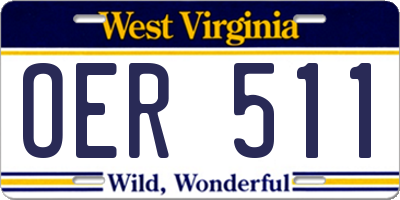 WV license plate OER511