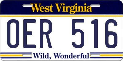 WV license plate OER516