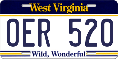 WV license plate OER520