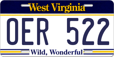 WV license plate OER522