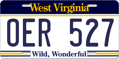 WV license plate OER527