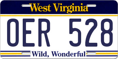 WV license plate OER528