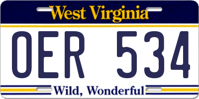 WV license plate OER534