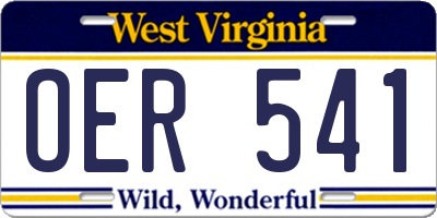 WV license plate OER541
