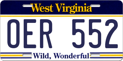 WV license plate OER552
