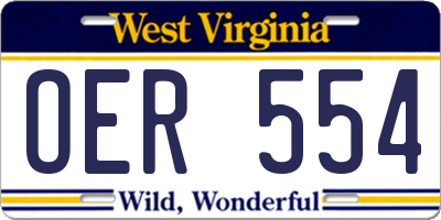 WV license plate OER554