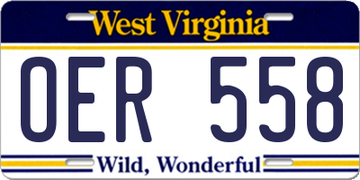 WV license plate OER558