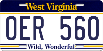 WV license plate OER560