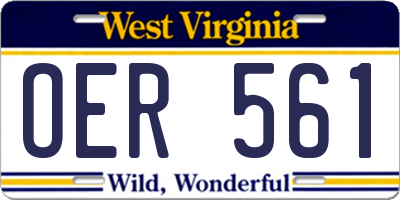 WV license plate OER561