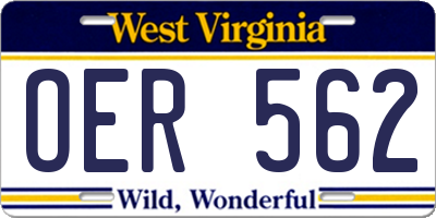 WV license plate OER562