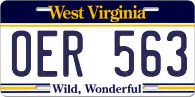 WV license plate OER563