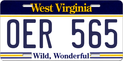 WV license plate OER565