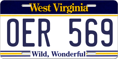 WV license plate OER569