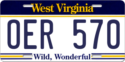 WV license plate OER570