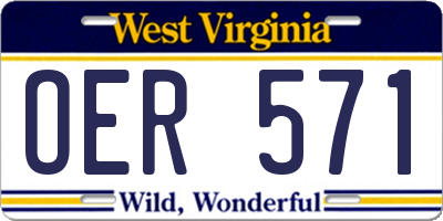 WV license plate OER571