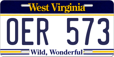 WV license plate OER573