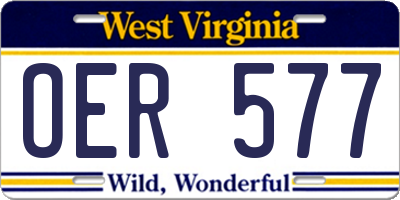 WV license plate OER577