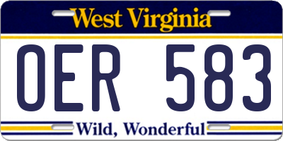 WV license plate OER583