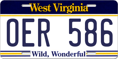 WV license plate OER586