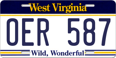 WV license plate OER587