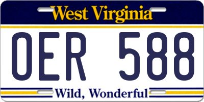 WV license plate OER588