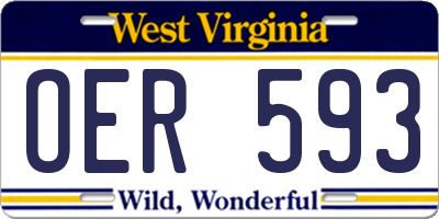 WV license plate OER593