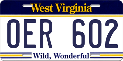 WV license plate OER602